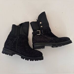 AGL- Attilio Giusti Leombruni Black Decorative Buckle Strap Ankle Boot